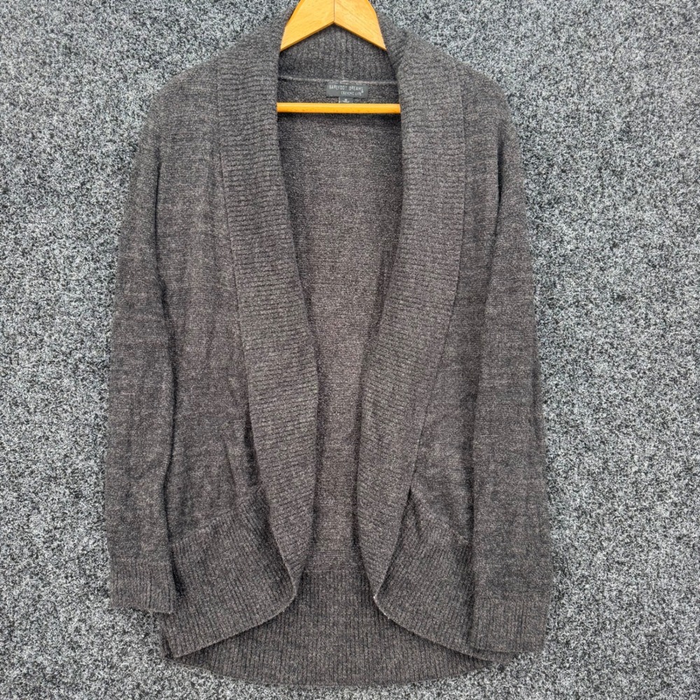 Barefoot Dreams CozyChic Lite Circle Cardigan Gray Open Front Sweater 452 Medium